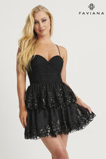 Faviana Ruffle Sweetheart Homecoming Dress 11121