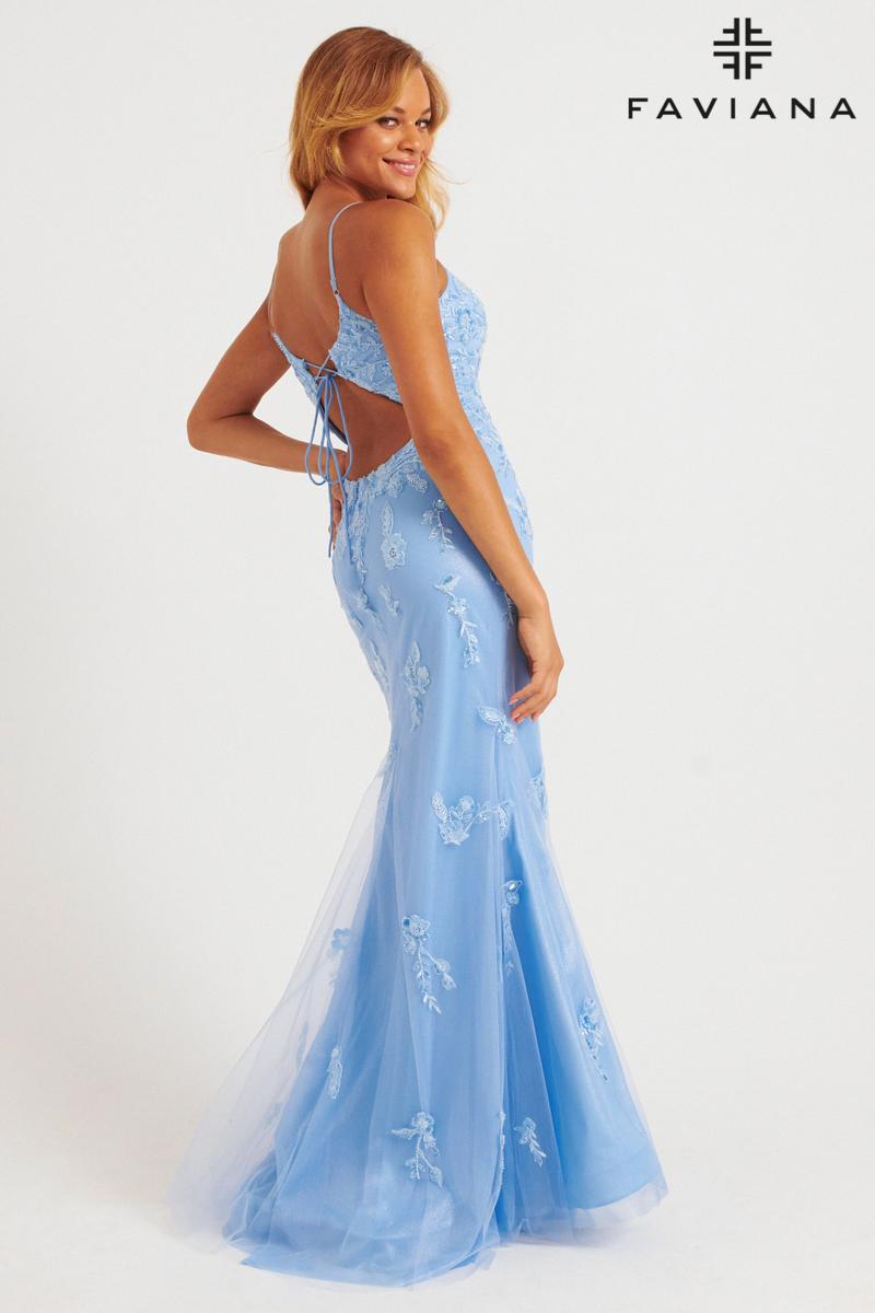 Faviana Open Back V-Neck Prom Dress 11229