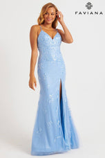 Faviana Open Back V-Neck Prom Dress 11229