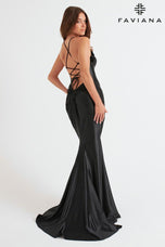 Faviana Tight Satin Lace-up Back Prom Dress 11249