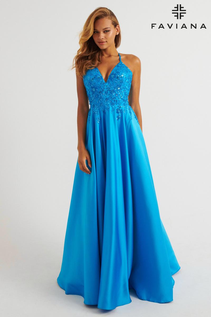 Faviana A-Line Satin Lace Prom Dress 11260