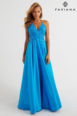 Faviana A-Line Satin Lace Prom Dress 11260