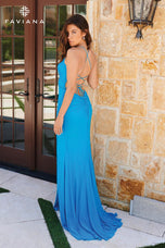 Faviana Pleated Stretch Mesh Prom Dress 11267