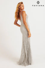 Faviana Illusion Back Sparkling Prom Dress 11269