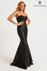 Faviana Strapless Satin Mermaid Prom Dress 11271