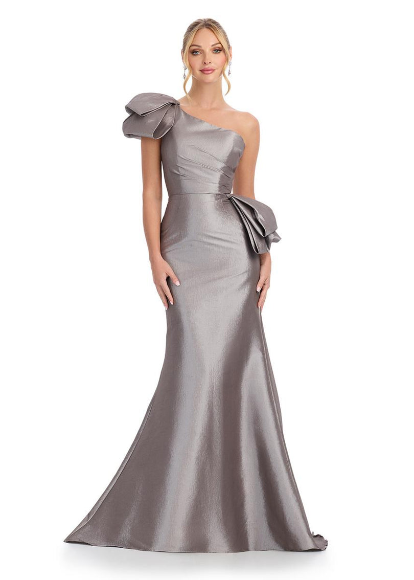 ASHLEYlauren One Shoulder Taffeta Prom Dress 11722