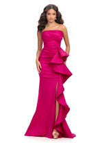 ASHLEYlauren Strapless Side Ruffle 11751