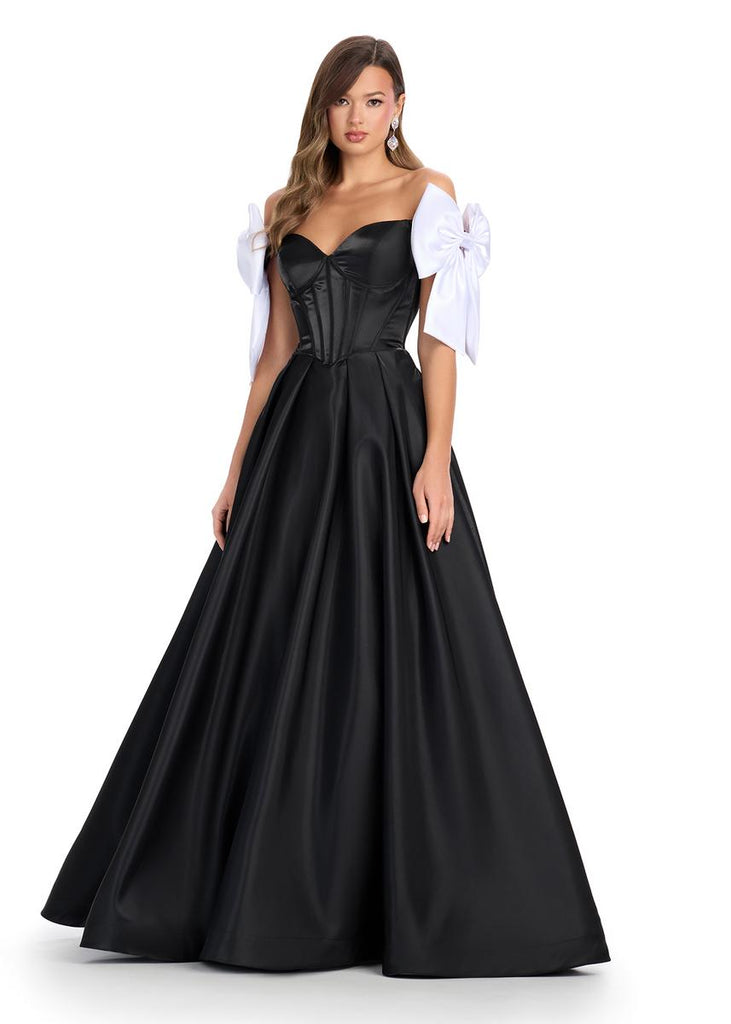 ASHLEYlauren Corset Bow Prom Dress 11871