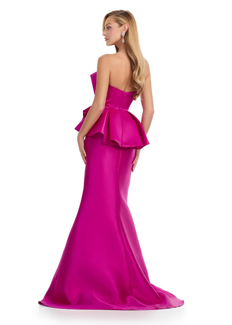 ASHLEYlauren Fit and Flare Peplum Waist Prom Dress 11874