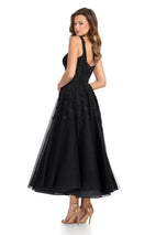 ASHLEYlauren  Tulle Lace Tea Length Midi Dress 11899