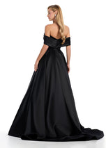 ASHLEYlauren Off Shoulder Mikado Dress 11914