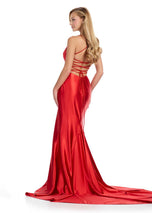 ASHLEYlauren Ruched Lace-up Back Prom Dress 11950