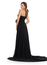 ASHLEYlauren One Shoulder Feather Prom Dress 11969