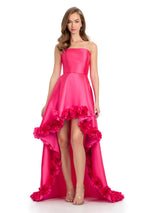 ASHLEYlauren  High Low 3D Floral Prom Dress 11970