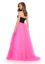 ASHLEYlauren Strapless Tulle Ball Gown Dress 11984