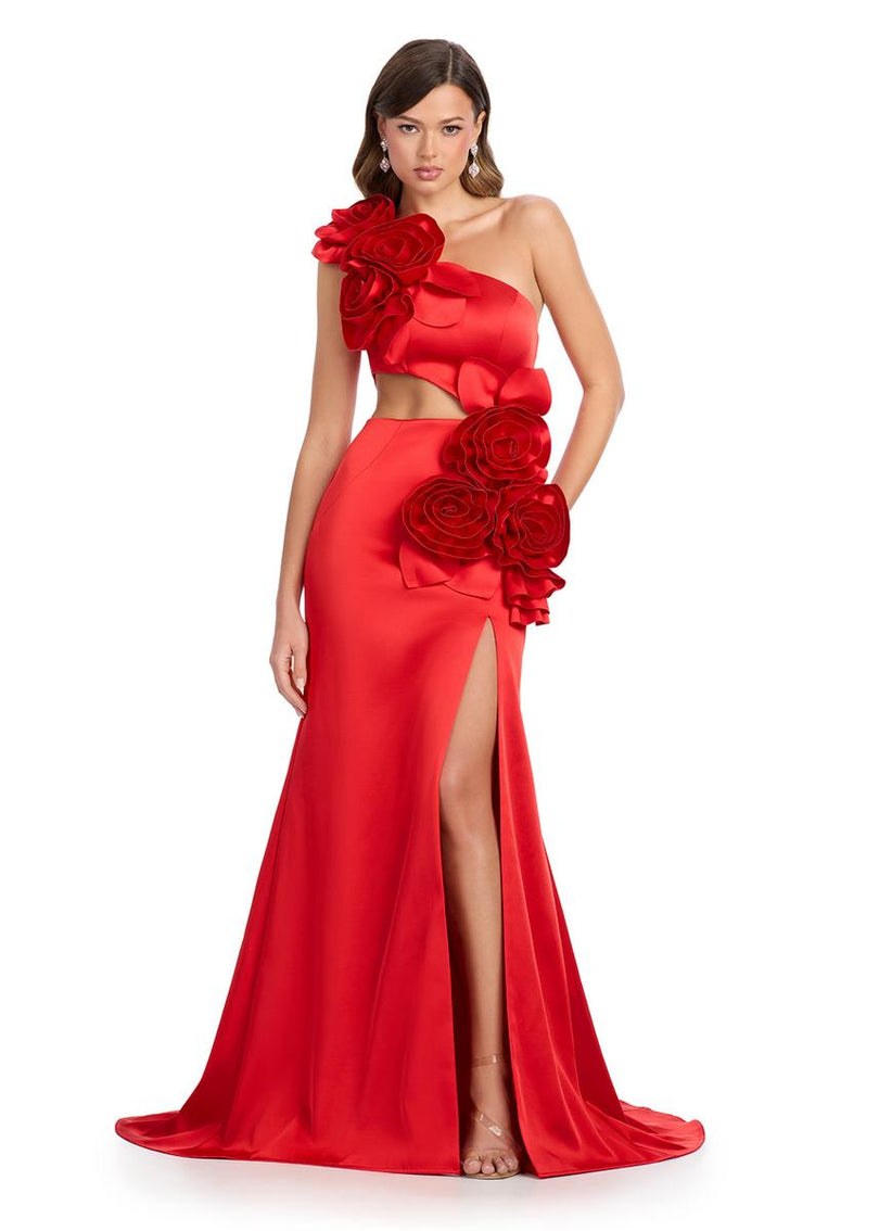 ASHLEYlauren Dress 3D Floral Cut Out Prom Dress 12015