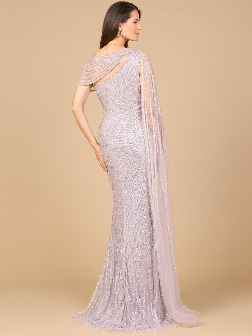 Lara Beaded One Shoulder Evening Gown 29051