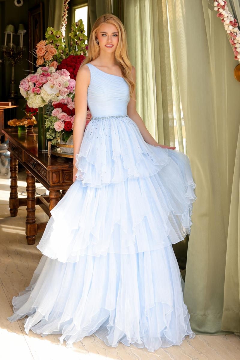 Ava Presley One Shoulder Tiered Ruffle Ball Gown 29131