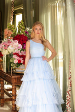 Ava Presley One Shoulder Tiered Ruffle Ball Gown 29131