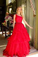 Ava Presley One Shoulder Tiered Ruffle Ball Gown 29131