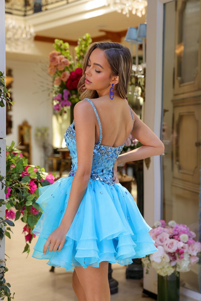 Ava Presley Ruffle Sequin Homecoming Dress 29187