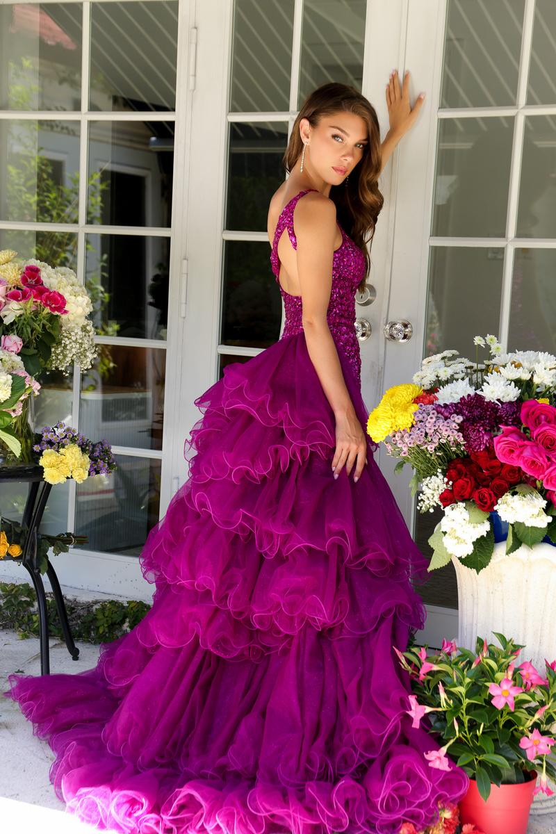 Ava Presley One Shoulder Tiered Ruffle Prom Dress 29236