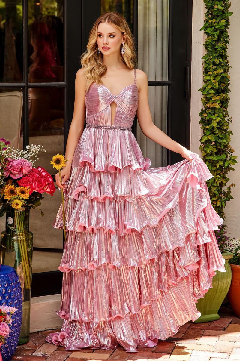 Ava Presley Tiered Pleated Ruffle Prom Dress 29263