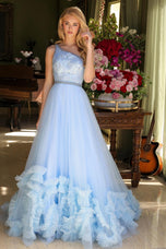 Ava Presley One Shoulder Ruffled Tulle Prom Dress 29527