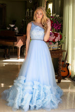 Ava Presley One Shoulder Ruffled Tulle Prom Dress 29527