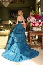 Ava Presley Strapless Tiered Tulle Prom Dress 29529