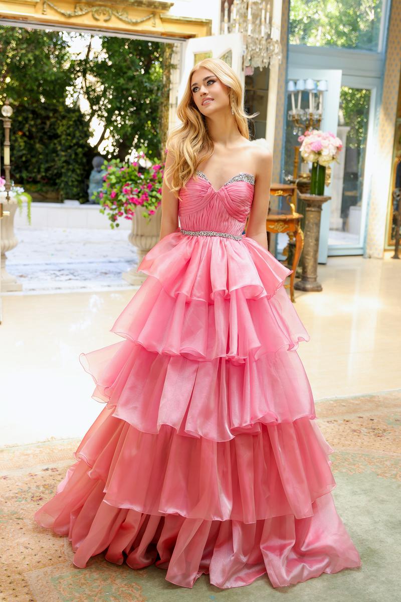 Ava Presley Strapless Ruffle Ball Gown Dress 29546