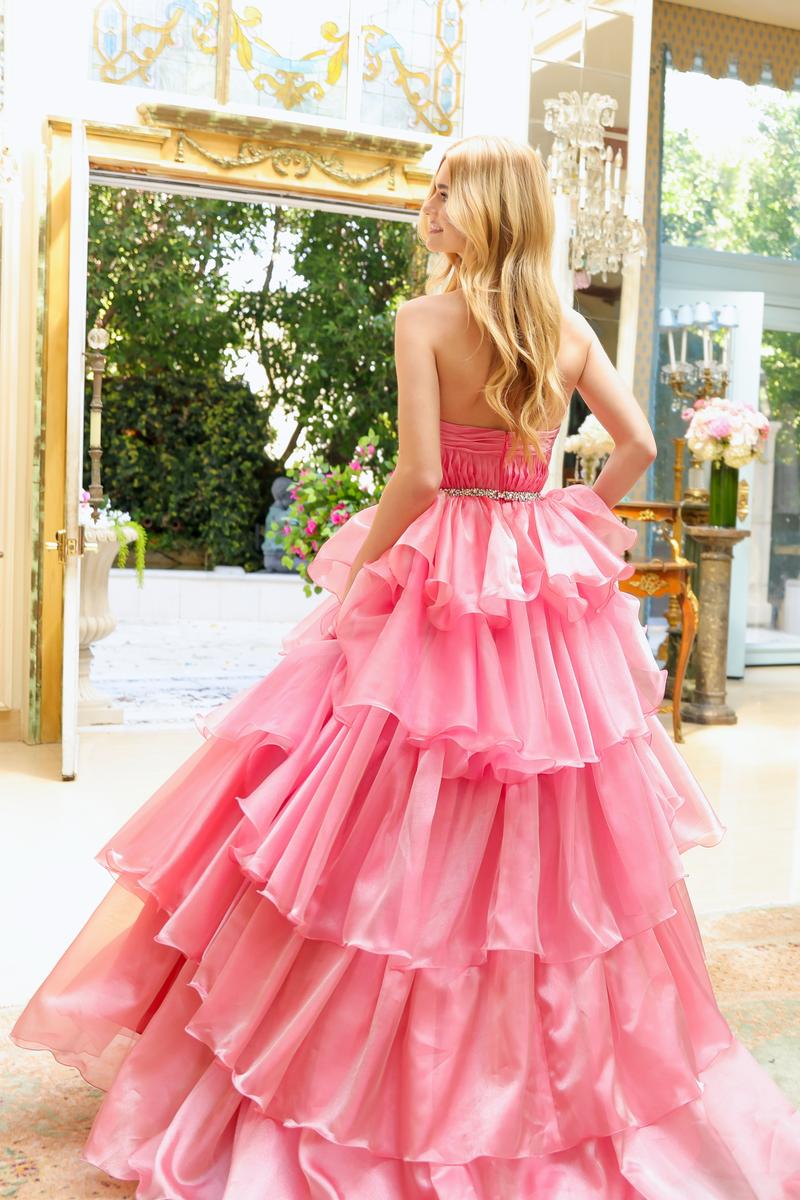 Ava Presley Strapless Ruffle Ball Gown Dress 29546