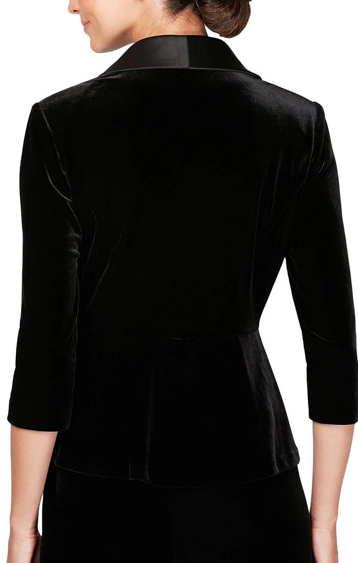 Alex Evenings 3/4 Sleeve Velvet Blouse 3915736