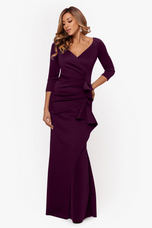 Xscape Evenings "Lexi" Ruched Scuba Evening Dress 4452X