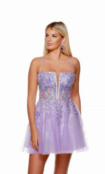 Alyce Paris Floral Corset Homecoming Dress 3162