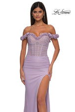 La Femme Off Shoulder Corset Prom Dress 33044