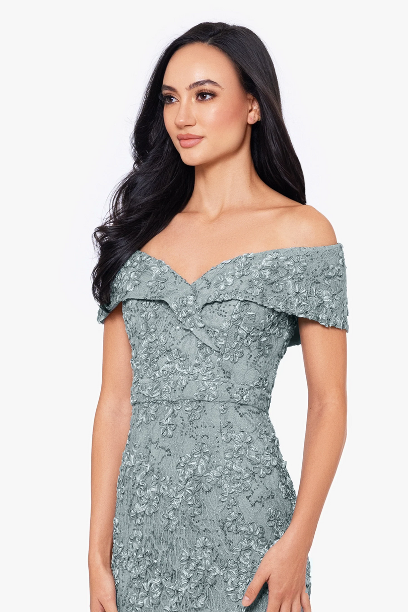 Xscape Evenings "Jill" Off the Shoulder Lace Gown 4618X