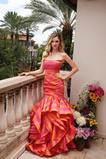 Ava Presley Striped Mermaid Prom Dress 40119