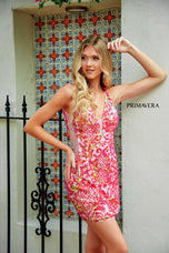 Primavera Sequin Illusion Homecoming Dress 4218