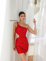 Primavera One Shoulder Cut Out HoCo Dress 4240