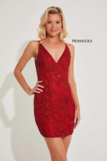 Primavera V-Neck Low Back Homecoming Dress 4249