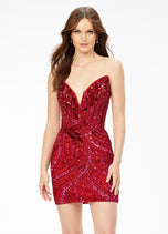 ASHLEYlauren Strapless Sequin Homecoming Dress 4500 - B