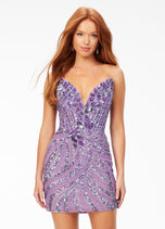 ASHLEYlauren Strapless Sequin Homecoming Dress 4500 - B