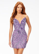 ASHLEYlauren Strapless Sequin Homecoming Dress 4500 - B