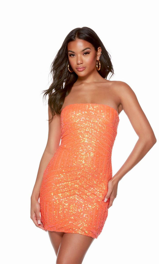 Alyce Paris Strapless Sequin Homecoming Dress 4631