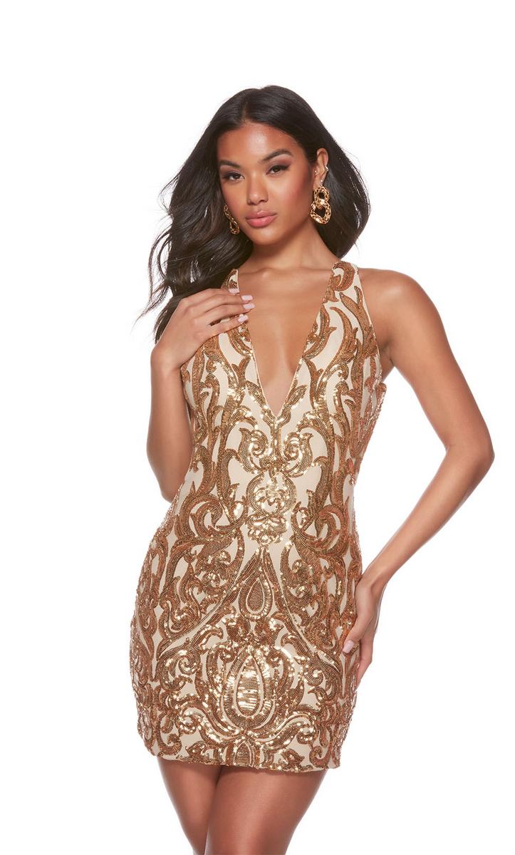 Alyce paris rose gold cheap dress