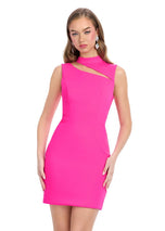 ASHLEYlauren High Neck Cut Out Cocktail Dress 4798