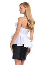 ASHLEYlauren Strapless Mikado Peplum Short Dress 4800