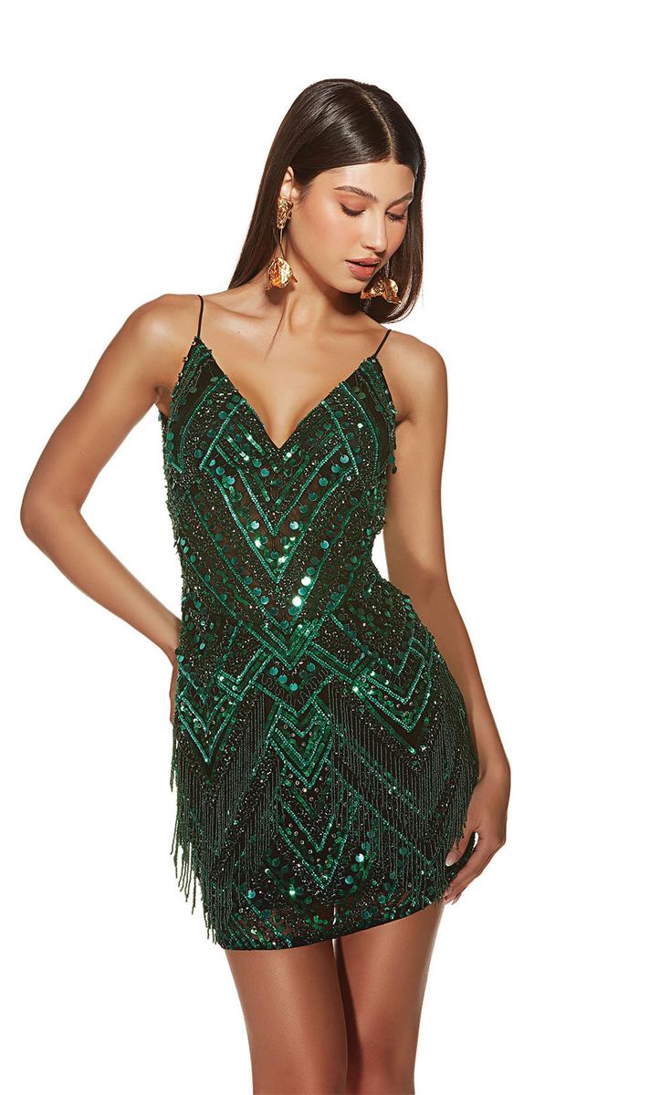 Alyce Paris V-Neck Beaded Homecoming Dress 4802