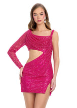 ASHLEYlauren Sequin Cut Out Homecoming Dress 4808